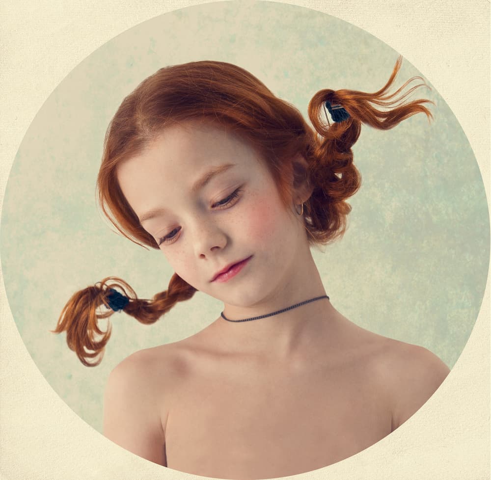 Dreamy Red Pigtails by Svetlana Melik-Nubarova — canvas wall art