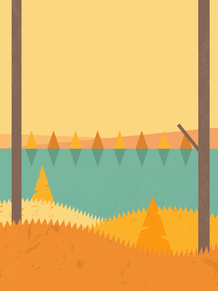 Geometric Autumn Landscape by The Creating Mind — canvas wall art