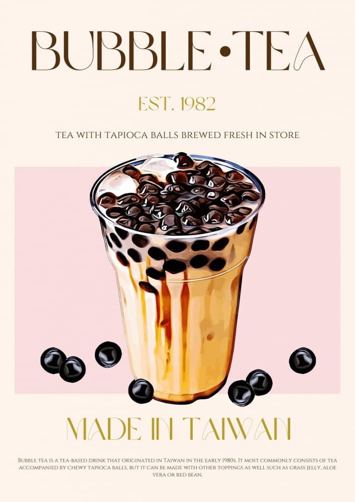 Taiwanese Bubble Tea by Nazma Khokhar — canvas wall art