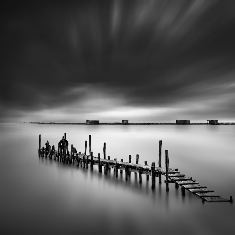Moody Old Pier by George Digalakis — canvas wall art
