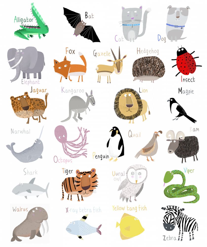 Playful Animal Friends by Carla Daly — canvas wall art
