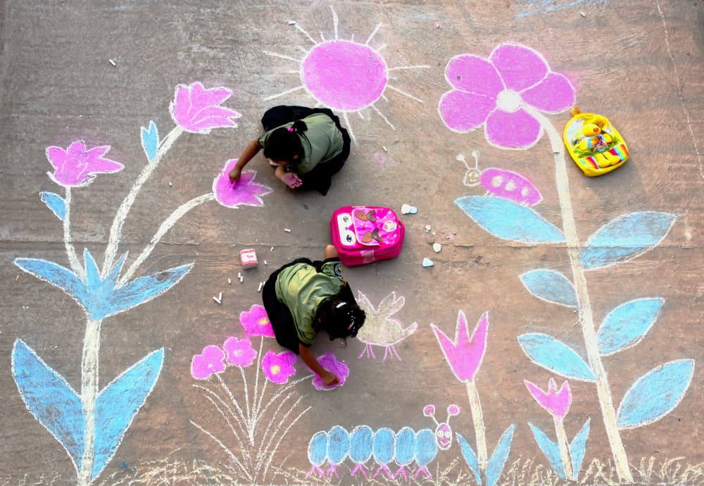 Kids Chalk Garden by MD MAHABUB HOSSAIN KHAN — canvas wall art