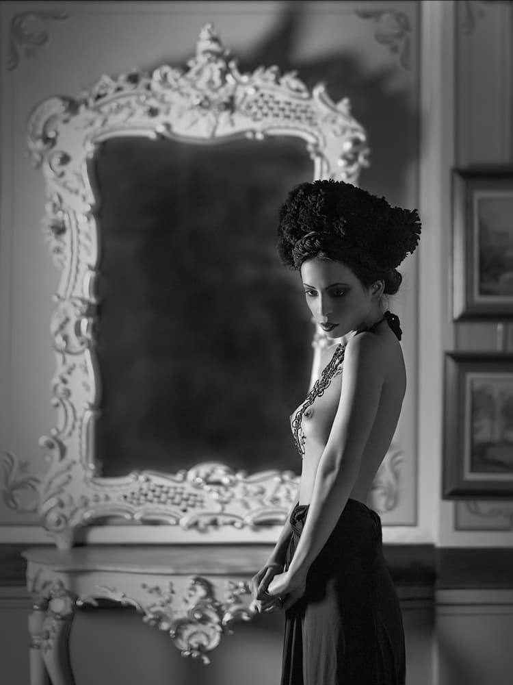 Dark Elegance Mirror by Kalynsky — canvas wall art