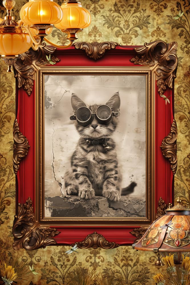 Regal Steampunk Kitten by Sue Skellern — canvas wall art