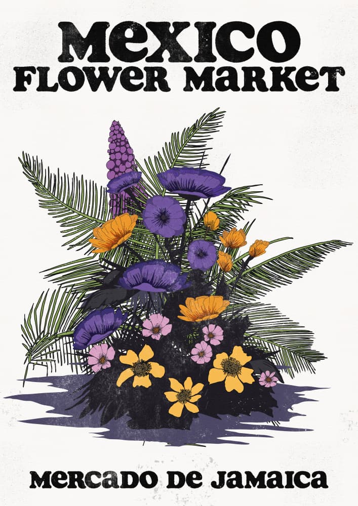 Mexico Flower Market by Nicholas — canvas wall art