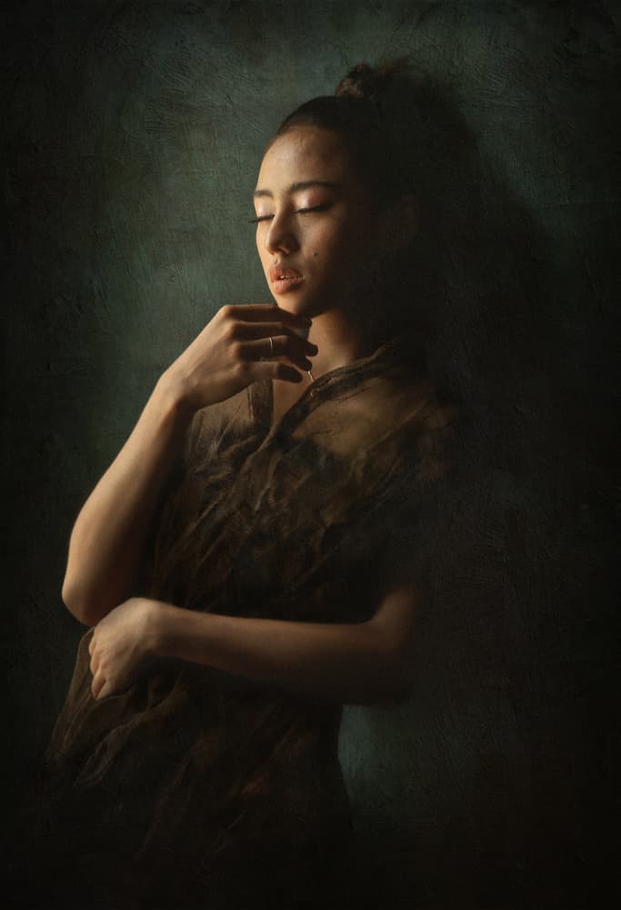 Serene Asian Woman Portrait by Sebastian Kisworo — canvas wall art