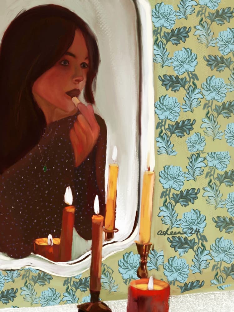 Soft Candlelight Reflection by Osheensgallery — canvas wall art