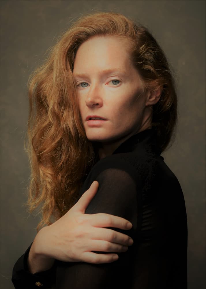 Elegant Redhead Gaze by Yoram GIL — canvas wall art