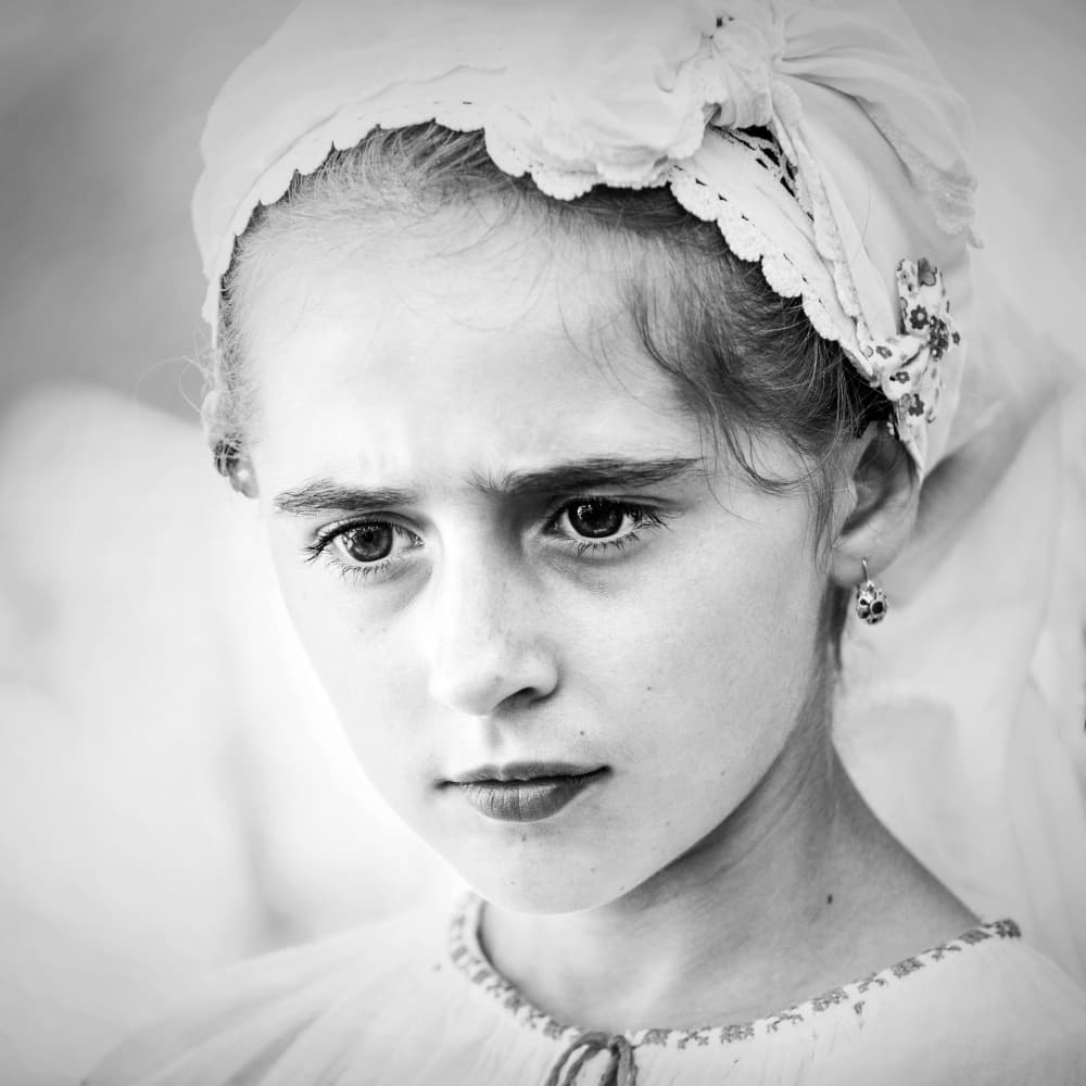 Pensive Young Girl by Ileana Bosogea-Tudor — canvas wall art