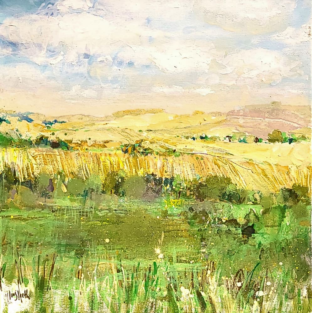Golden Fields Landscape by Wayne Sleeth — canvas wall art