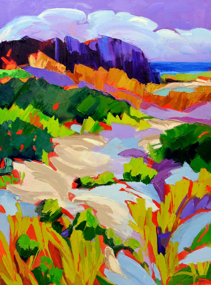 Vibrant Coastal Landscape by Maxine Shore — canvas wall art