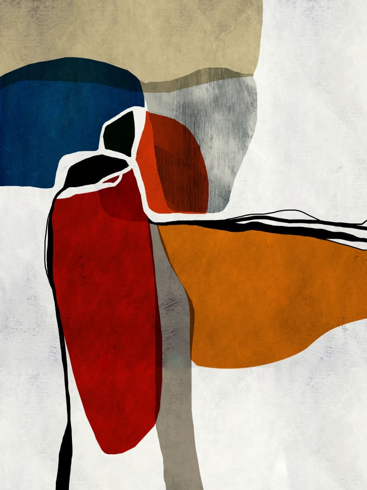 Colorful Abstract Shapes by Roberto Moro — canvas wall art