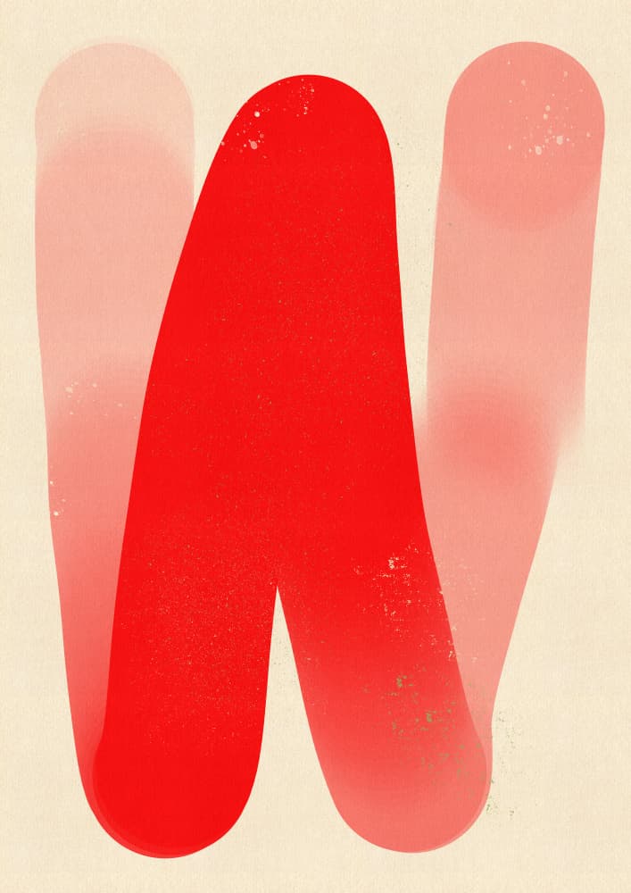 Modern Red Shape by Nicholas — canvas wall art