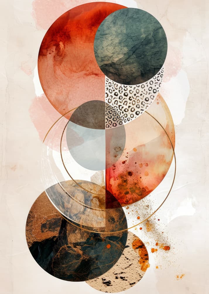 Abstract Earthy Circles by Justyna Jaszke — canvas wall art