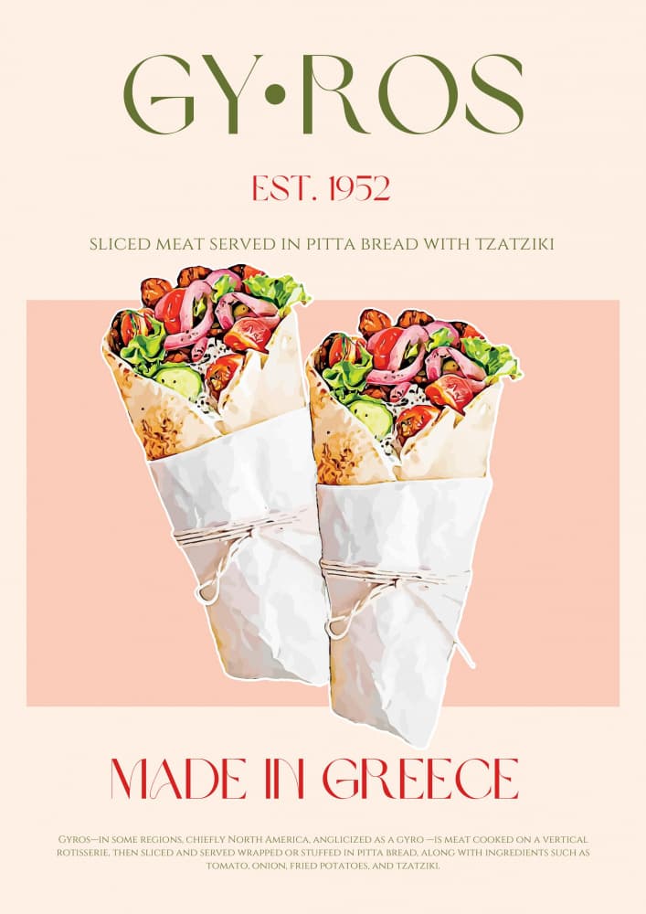 Fresh Greek Gyros by Nazma Khokhar — canvas wall art