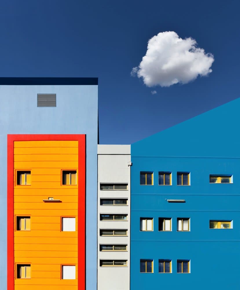 Vibrant Building Shapes by Arnon Orbach — canvas wall art