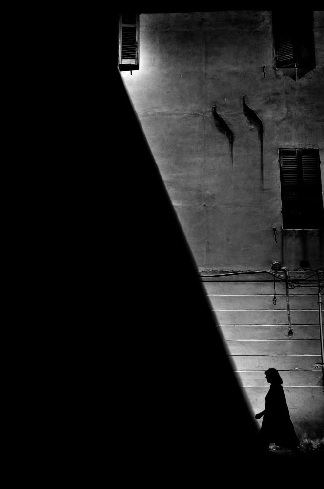 Night Walk Silhouette by Antonio Grambone — canvas wall art