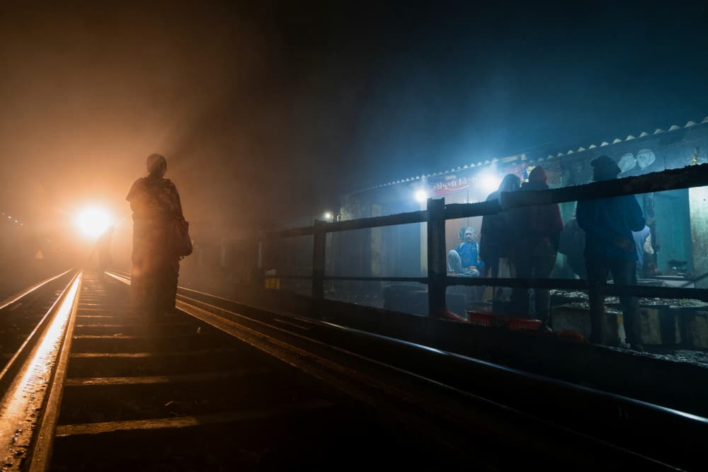 Foggy Night Train by Kuntal Biswas — canvas wall art