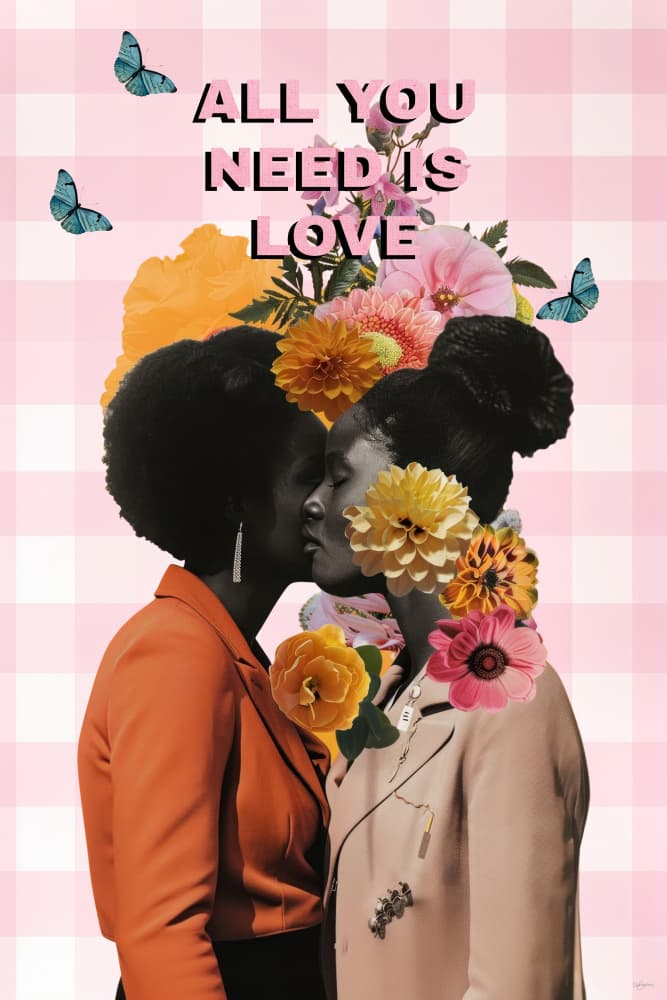 Romantic Floral Embrace by Sue Skellern — canvas wall art