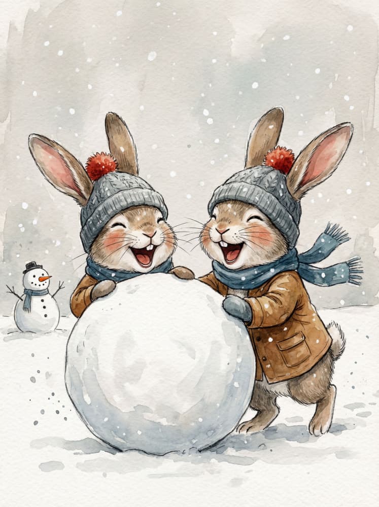 Frosty-Festive Animals-11.png by Emel Tunaboylu — canvas wall art