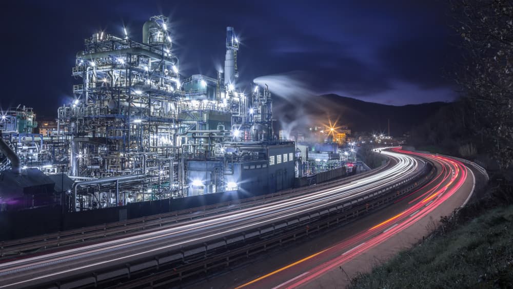 Illuminated Industrial Night by Alessandro Traverso — canvas wall art