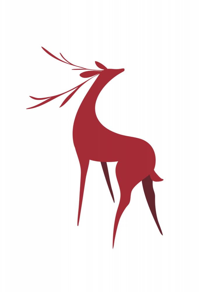 Crimson Deer Elegance by Rosana Laiz Blursbyai — canvas wall art