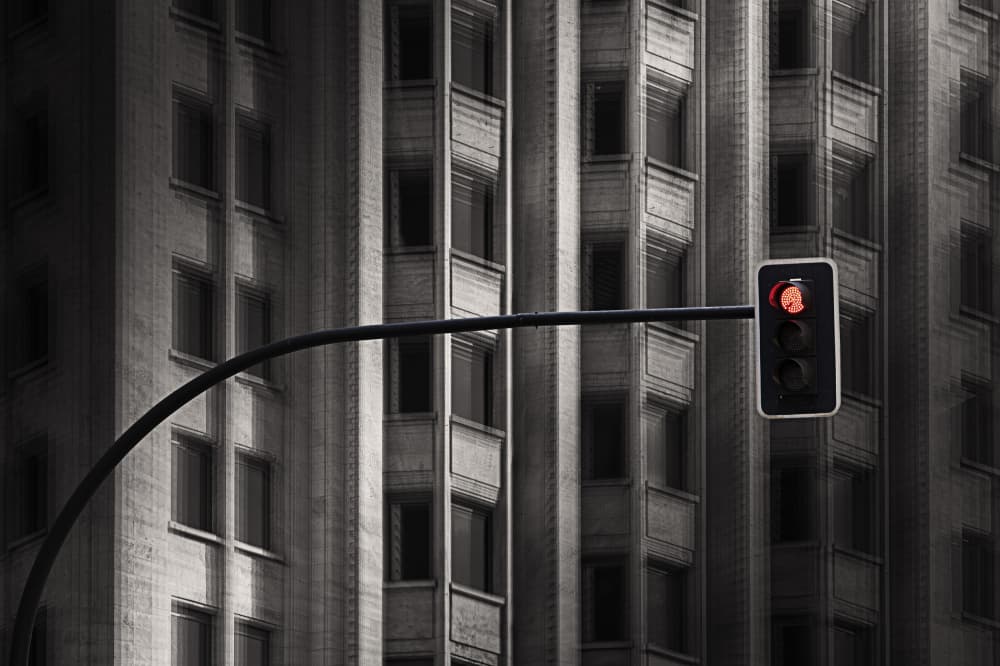Urban Red Light by Wim Schuurmans — canvas wall art