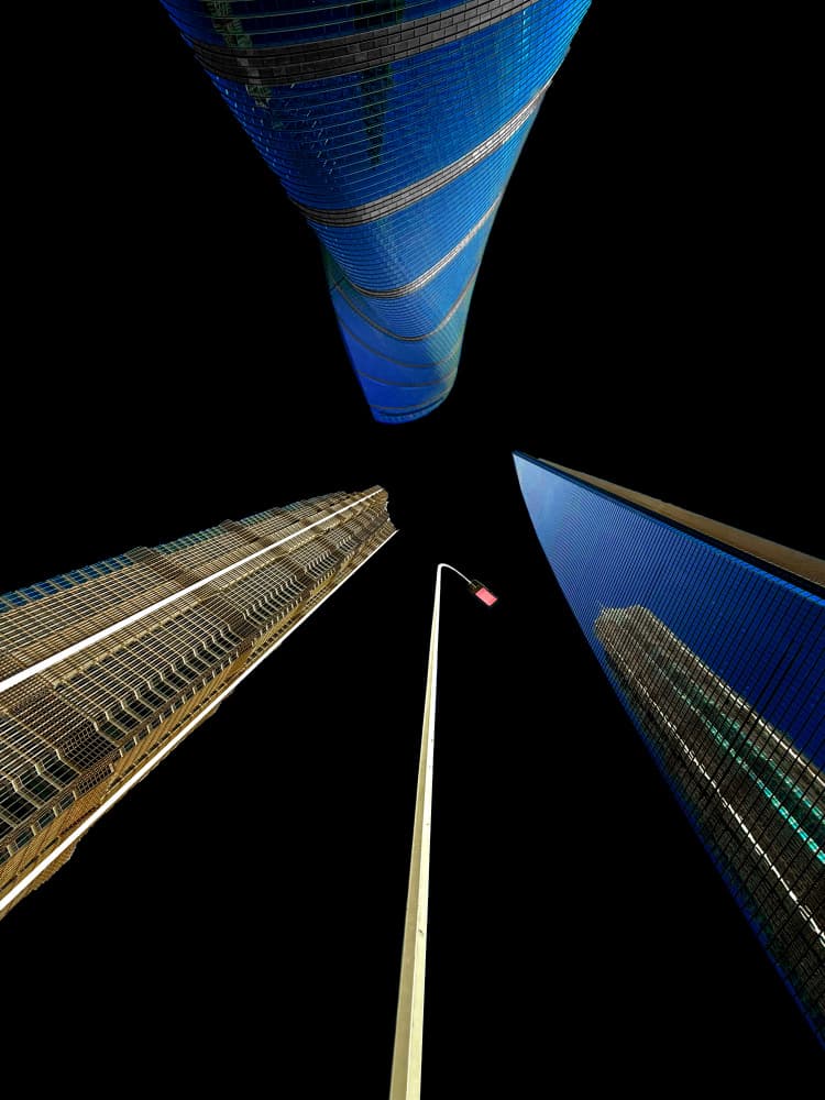 Blue City Skyscrapers by Jiahong Zeng — canvas wall art