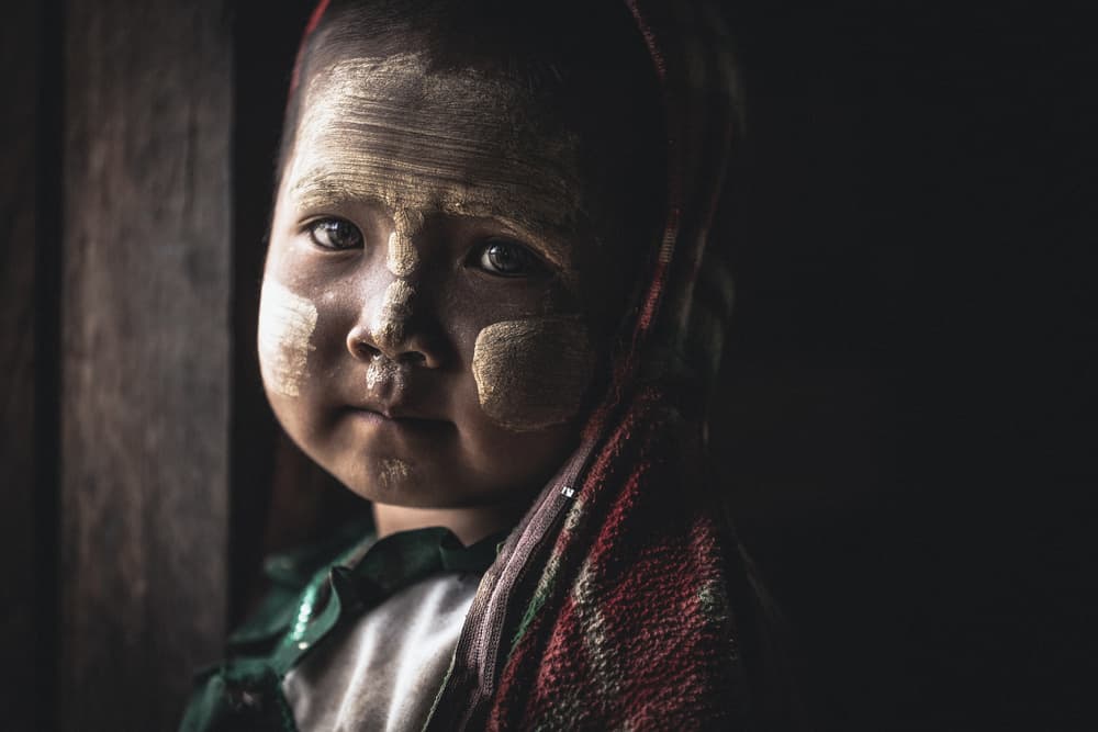 Myanmar Child's Gaze by Marco Tagliarino — canvas wall art