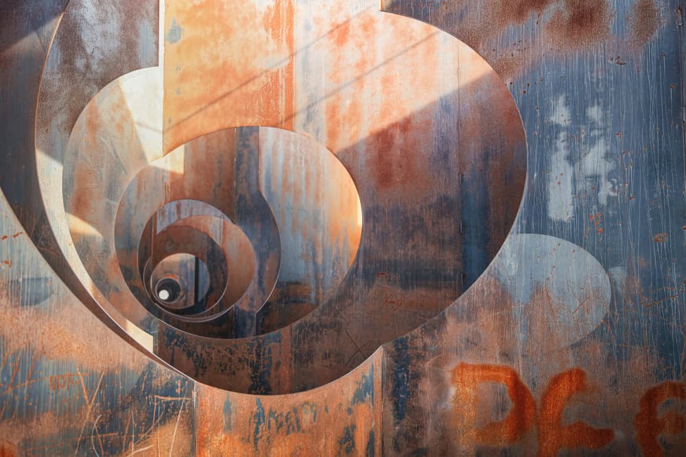 Geometric Rust Spiral by Bruno Flour — canvas wall art
