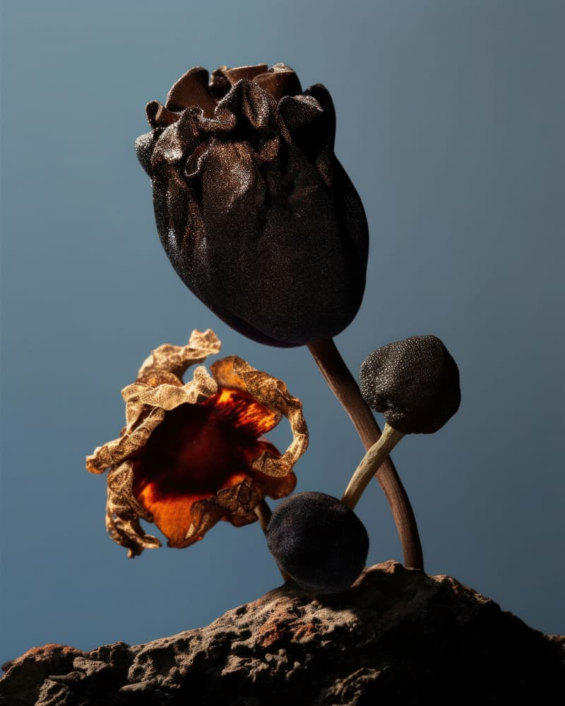 Dark Botanical Forms by Minorstep — canvas wall art