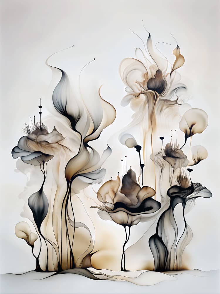 Ethereal Floral Forms by Miguel Bruzual — canvas wall art