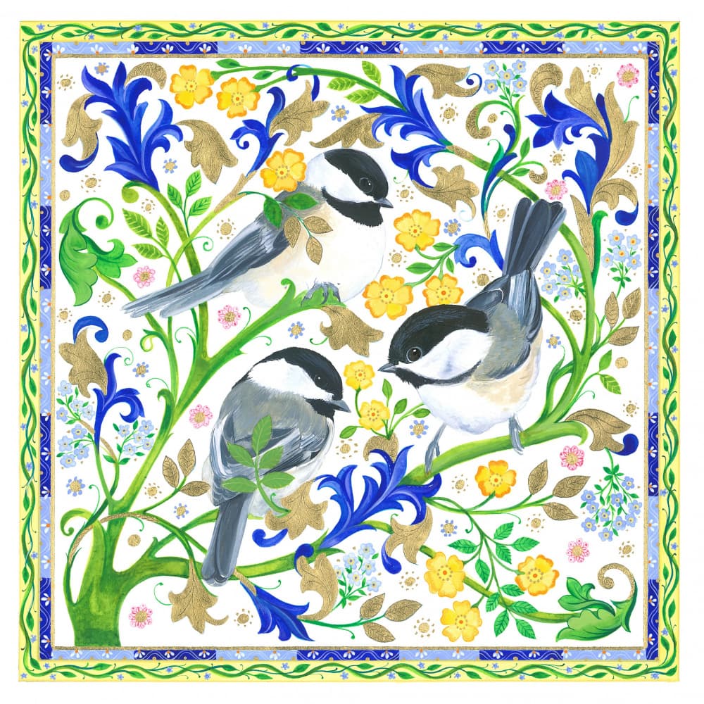Chickadee Trio by Isabelle Brent — canvas wall art