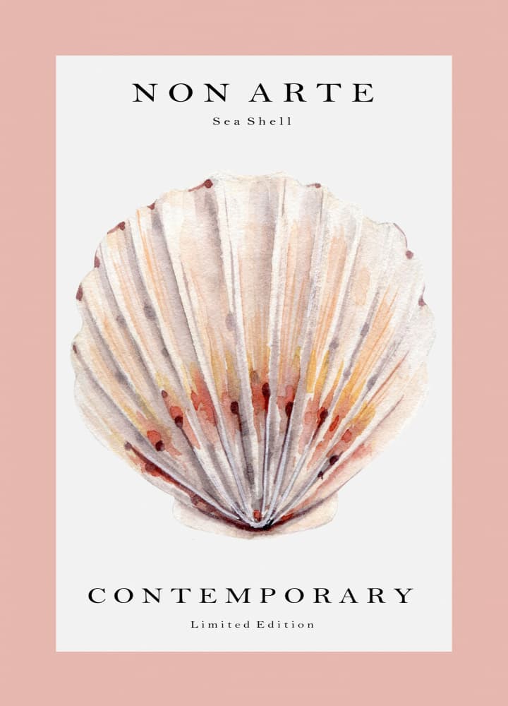Watercolor Scallop Shell by Rikke Løndager Boisen — canvas wall art