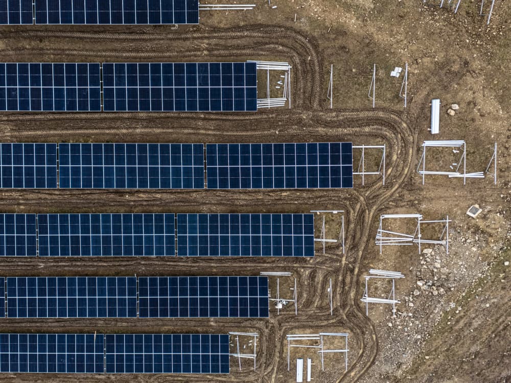 Aerial Solar Farm Construction by Primož Kožuh — canvas wall art
