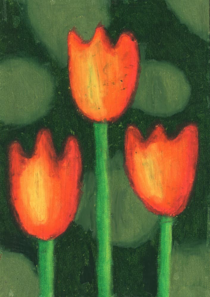 Vibrant Orange Tulips by Kulik — canvas wall art