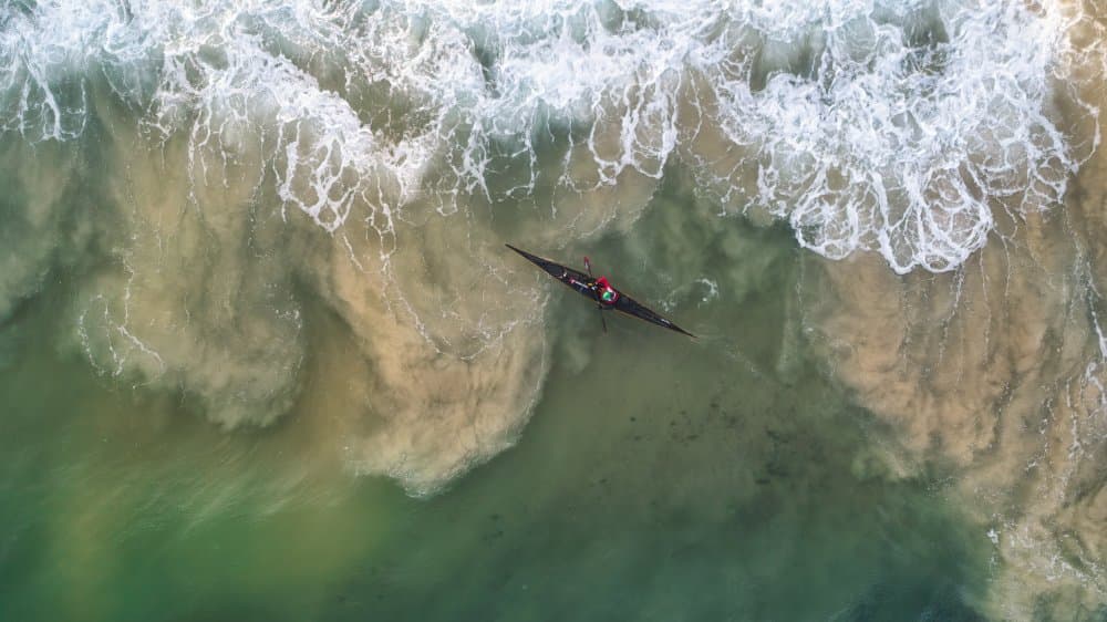 Kayaking Ocean Waves by Ido Meirovich — canvas wall art