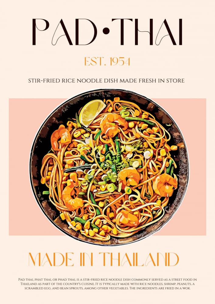 Vibrant Pad Thai Bowl by Nazma Khokhar — canvas wall art