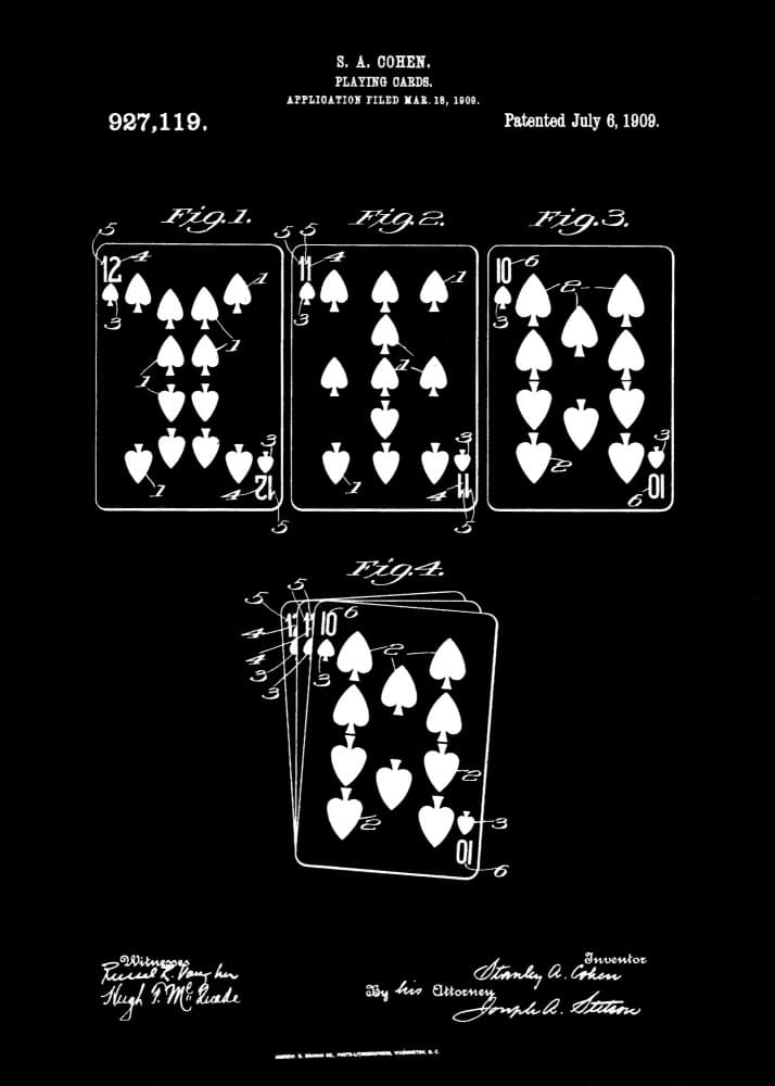 Vintage Playing Cards Patent by Andreas Magnusson — canvas wall art