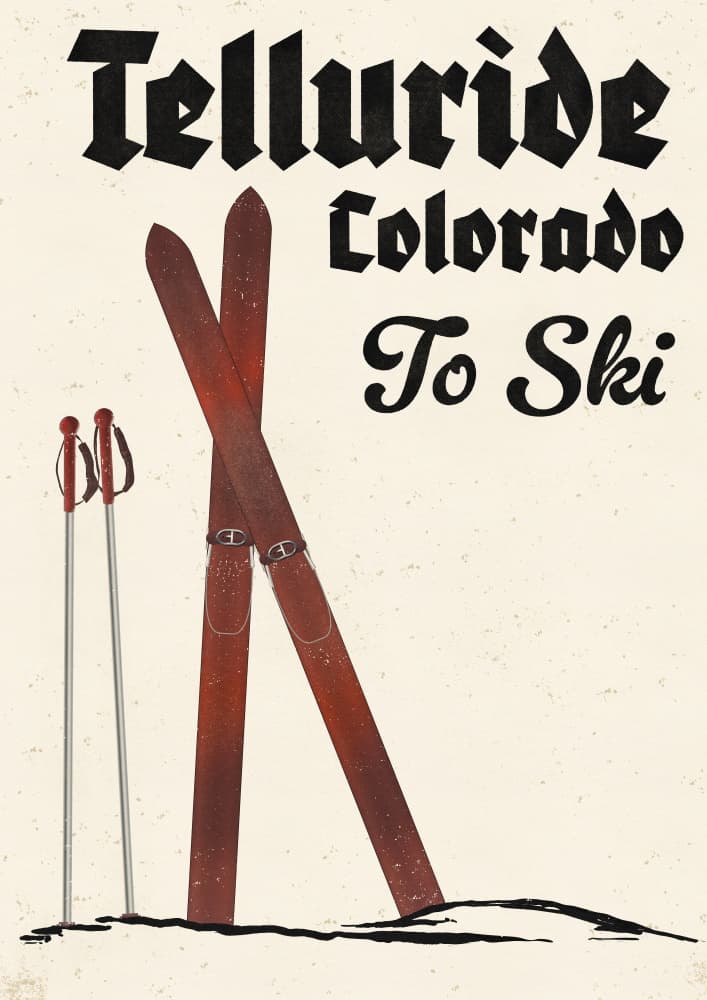Vintage Telluride Ski Trip by Nicholas — canvas wall art