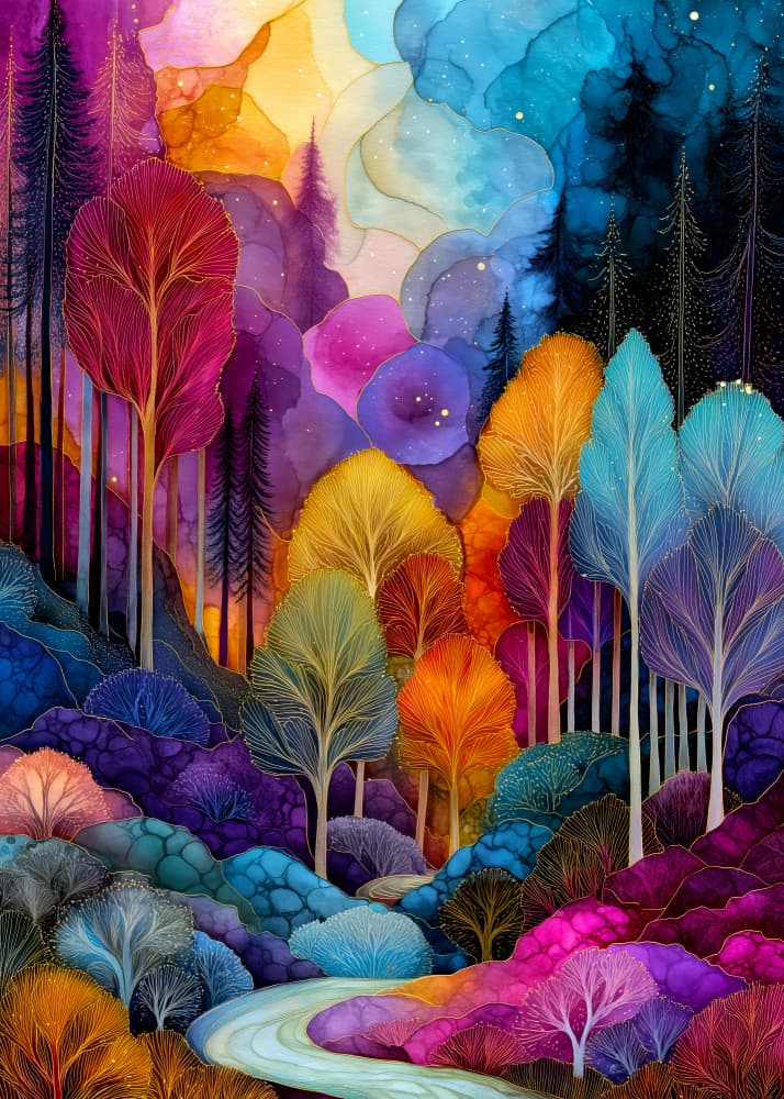 Vibrant Forest Dream by Justyna Jaszke — canvas wall art