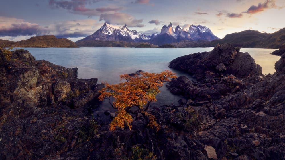 Autumn Mountain Lake Vista by Ricardo Gayan — canvas wall art