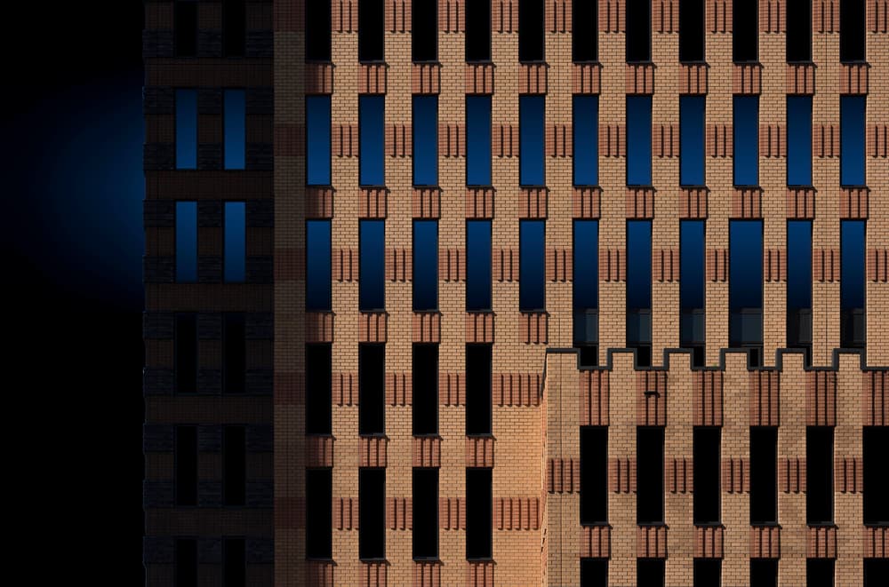 Modern Brick Window Pattern by Greetje van Son — canvas wall art
