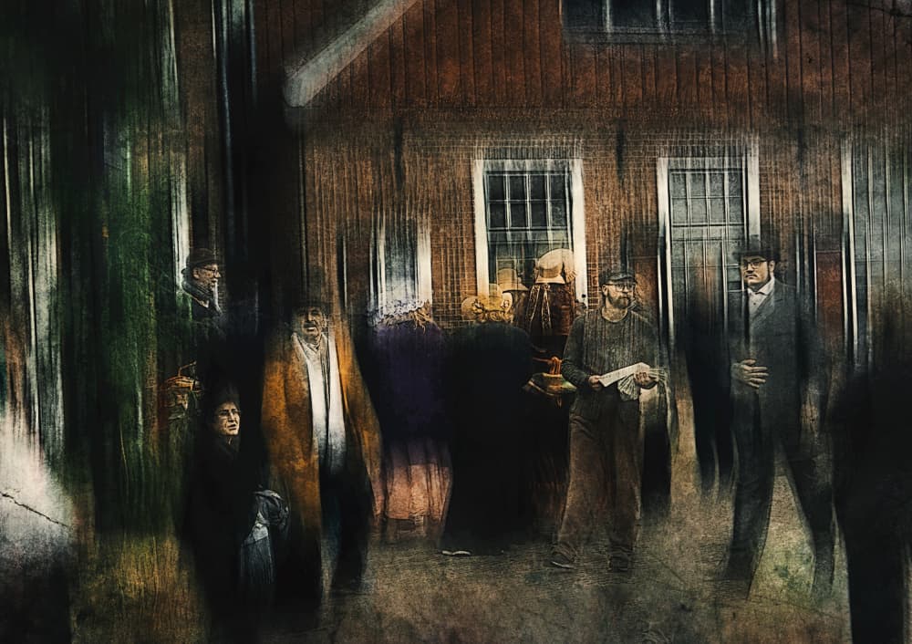 Mysterious Vintage Street Scene by Jan van der Linden — canvas wall art