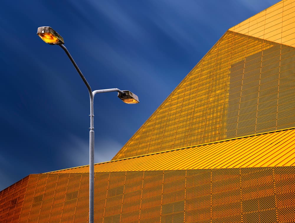 Modern Yellow Architecture by Eric Mattheyses — canvas wall art