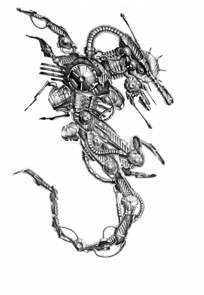 Steampunk Seahorse Dragon by Kulik — canvas wall art