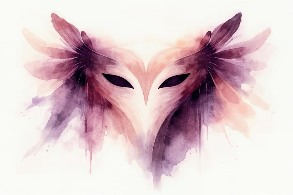 Ethereal Watercolor Owl Mask by Natalie Bruns — canvas wall art