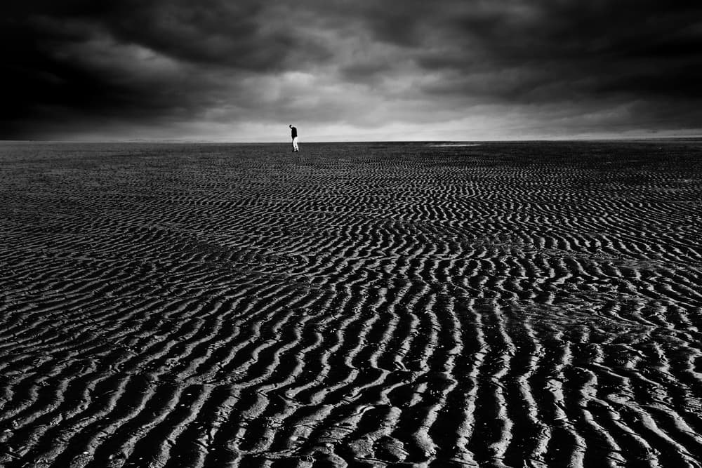Solitary Figure Dark Sky by Catalin Alexandru — canvas wall art