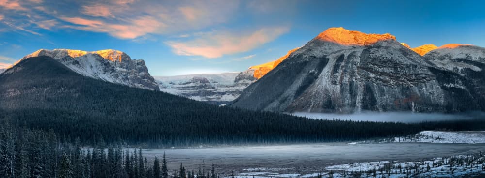 Golden Hour Mountains by Bing Li — canvas wall art
