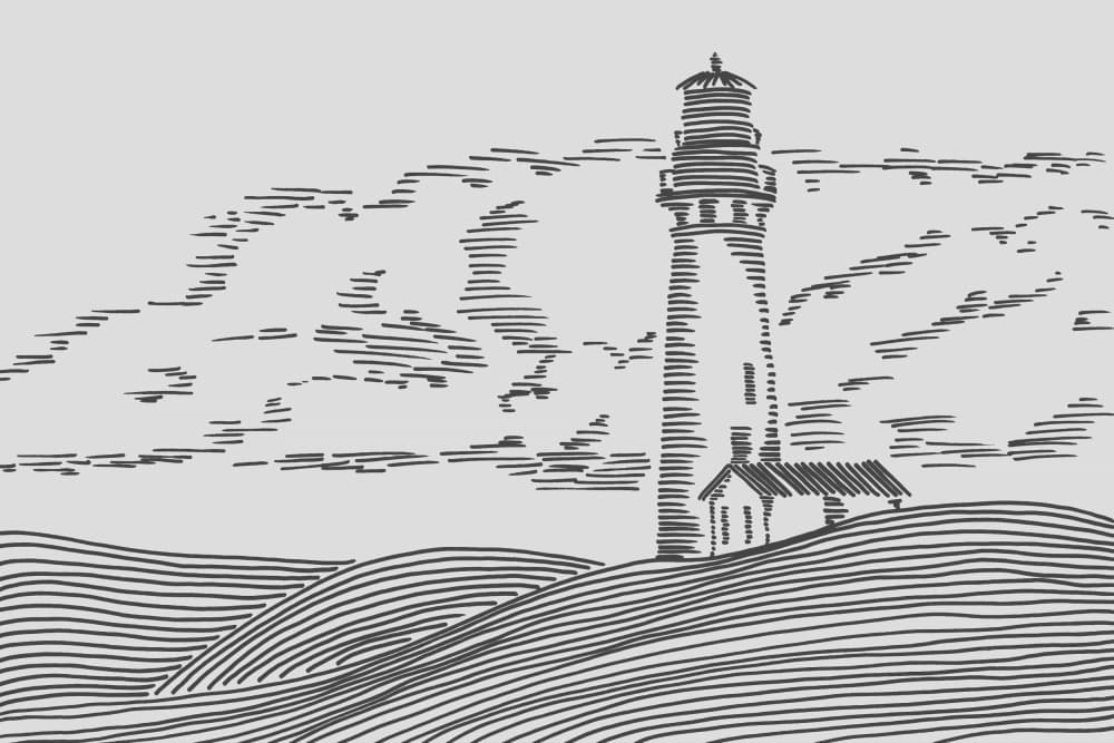 Coastal Lighthouse Landscape by Natalie Bruns — canvas wall art